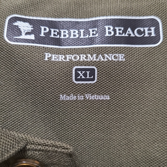 (185) Pebble Beach Performance Men's Short Sleeve Polo Shirt, Size: XL  Green - Picture 6 of 14